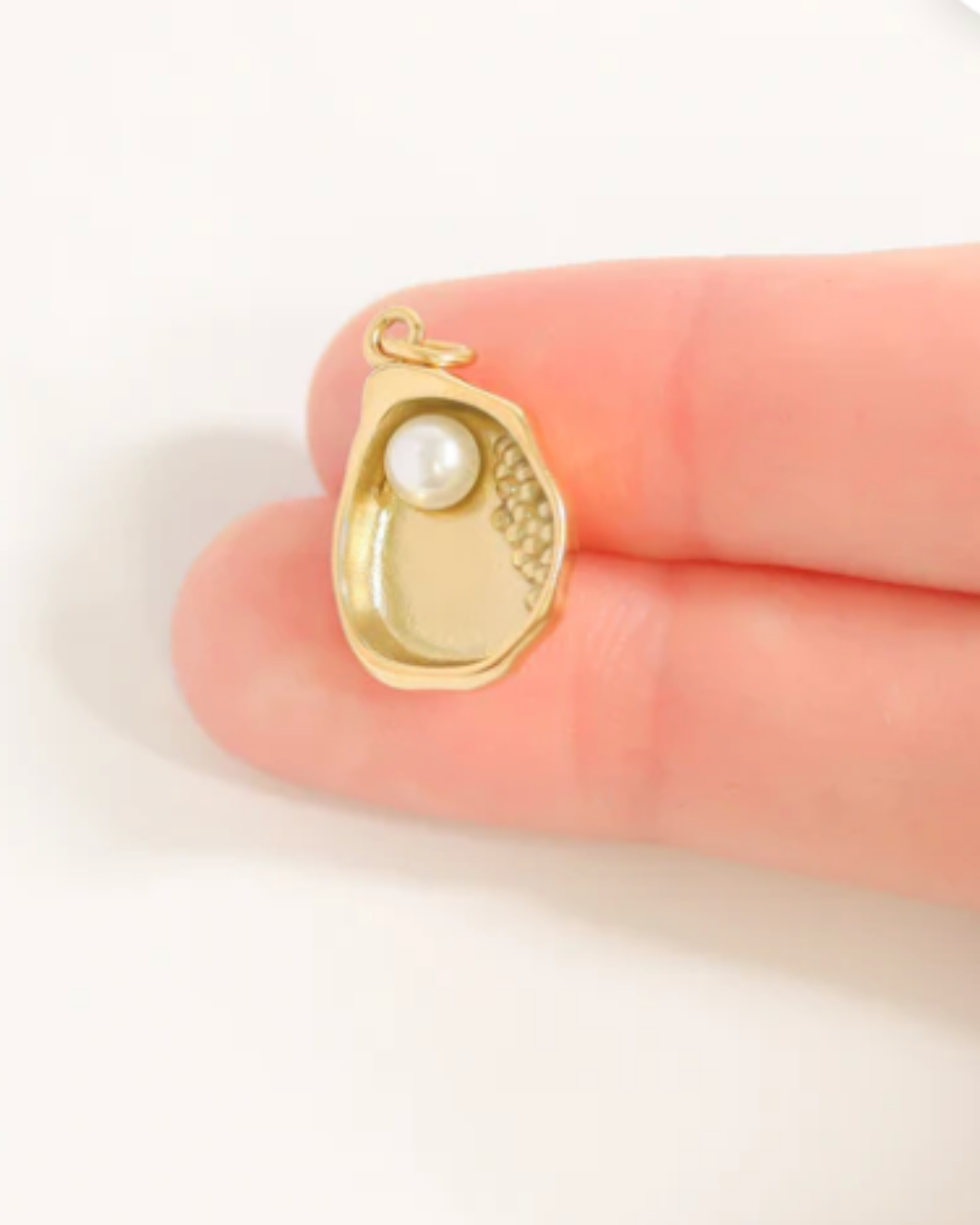 Pearl & Shell 18K Gold PVD Stainless Steel Charm/Pendant - Waterproof