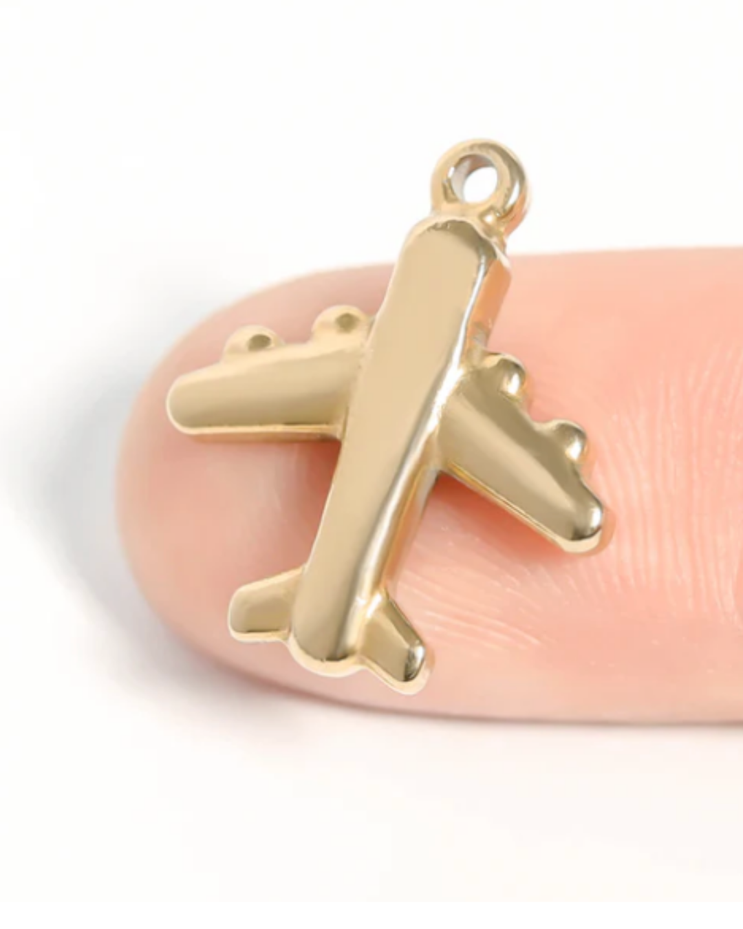 Airplane 18K Gold PVD Stainless Steel Charm/Pendant - Waterproof