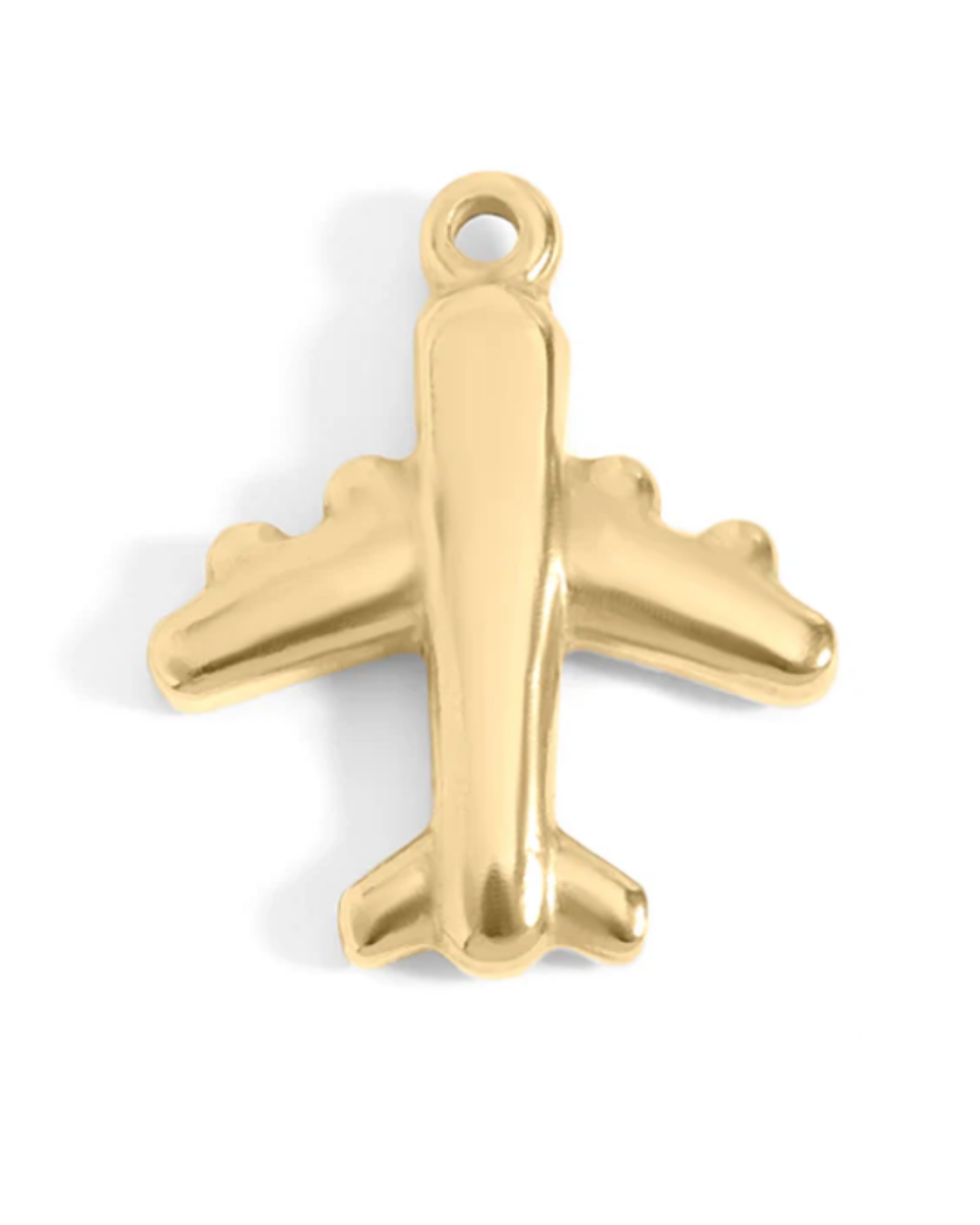 Airplane 18K Gold PVD Stainless Steel Charm/Pendant - Waterproof