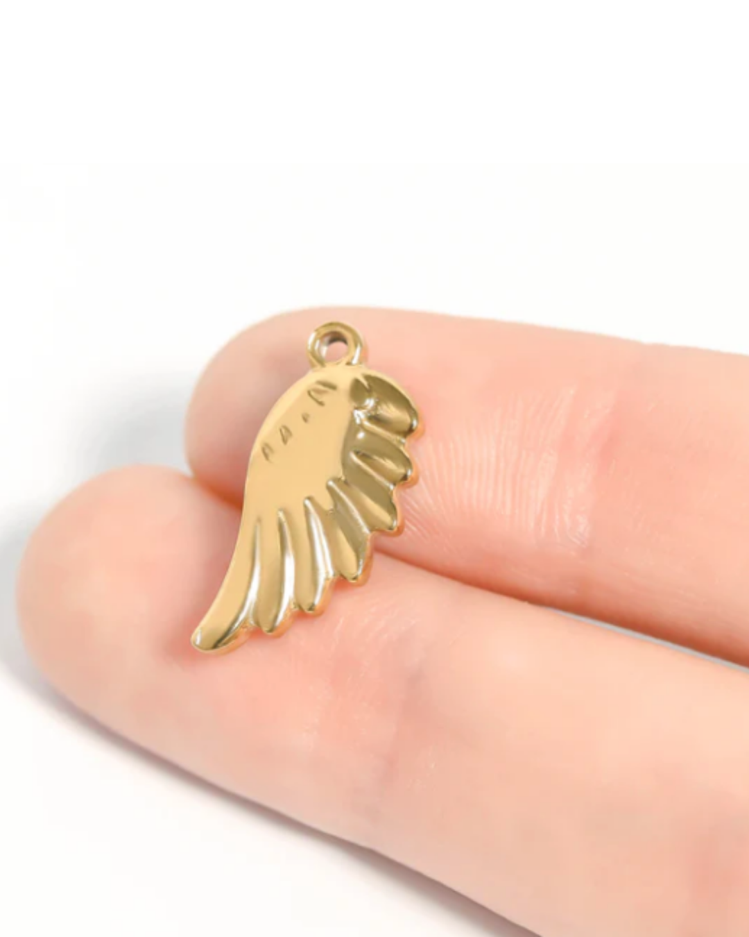 Angel Wing 18K Gold PVD Stainless Steel Charm/Pendant - Waterproof
