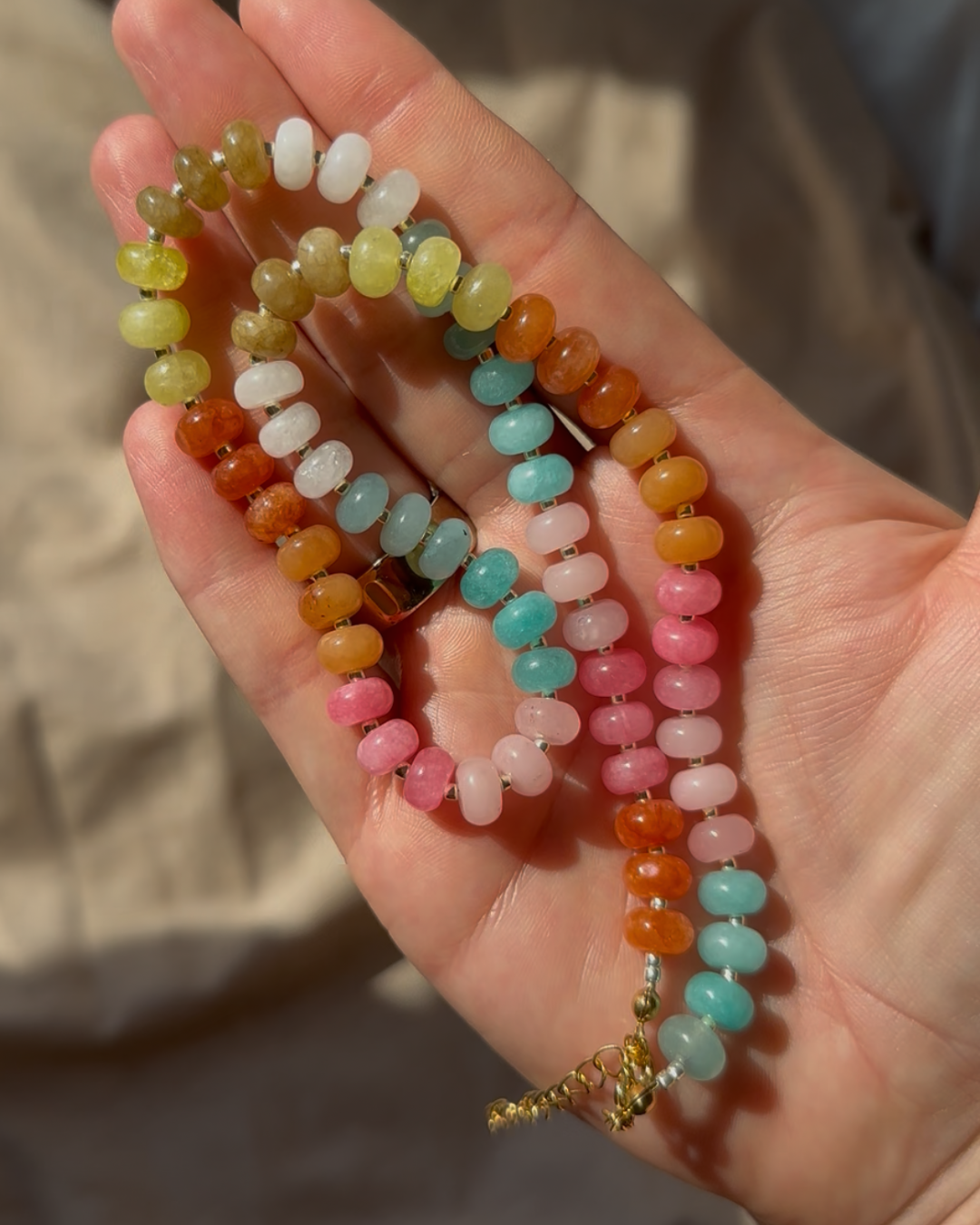The Tropical Mix Rondelle Gemstone Necklace