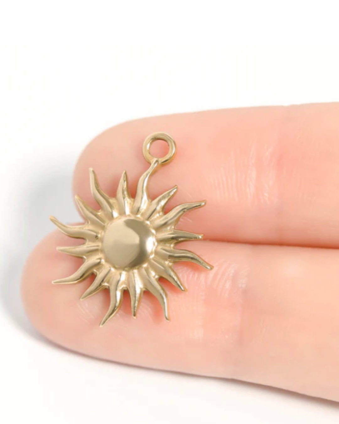 Sun 18K Gold PVD Stainless Steel Charm/Pendant - Waterproof