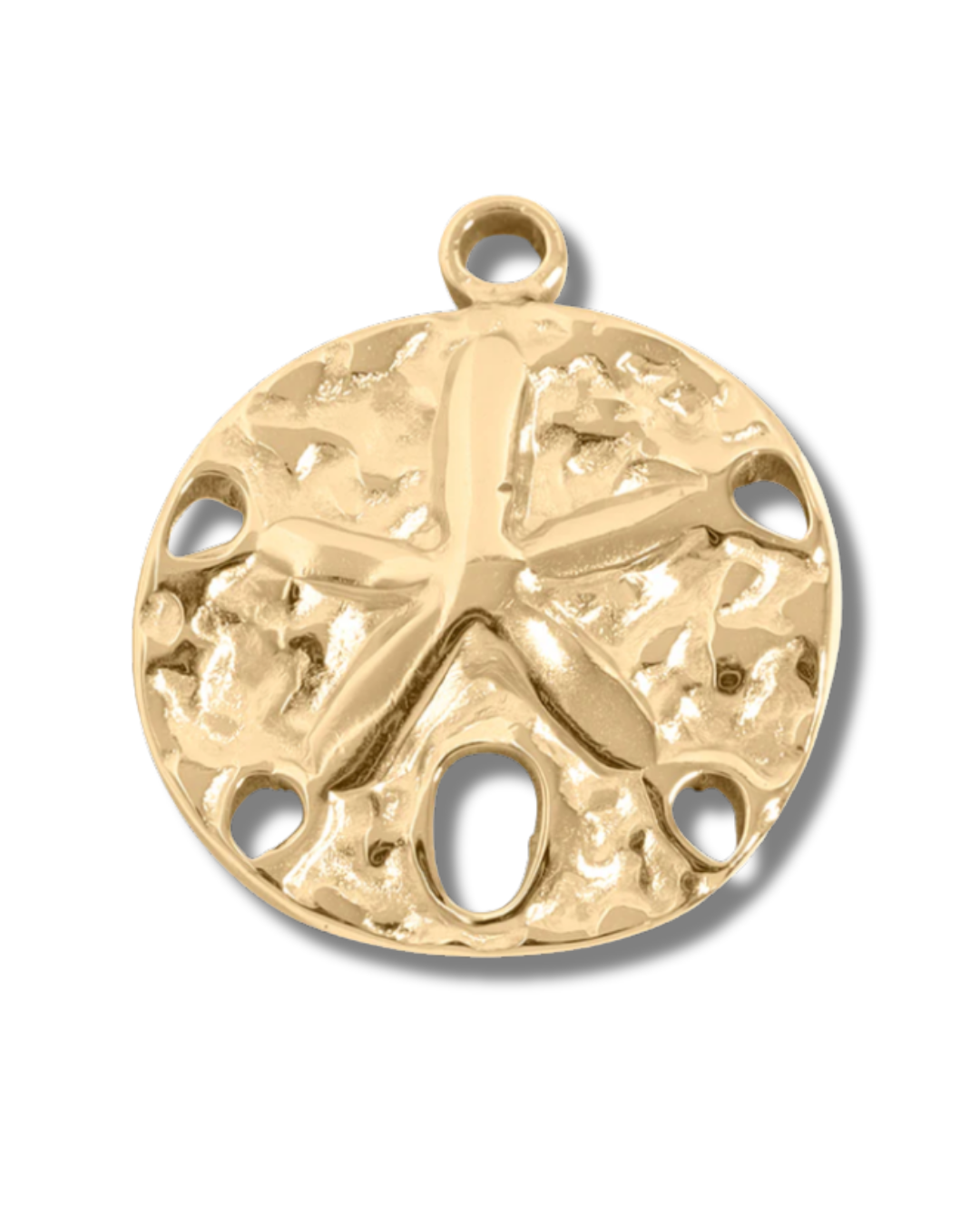 Sand Dollar 18K Gold PVD Stainless Steel Charm/Pendant - Waterproof