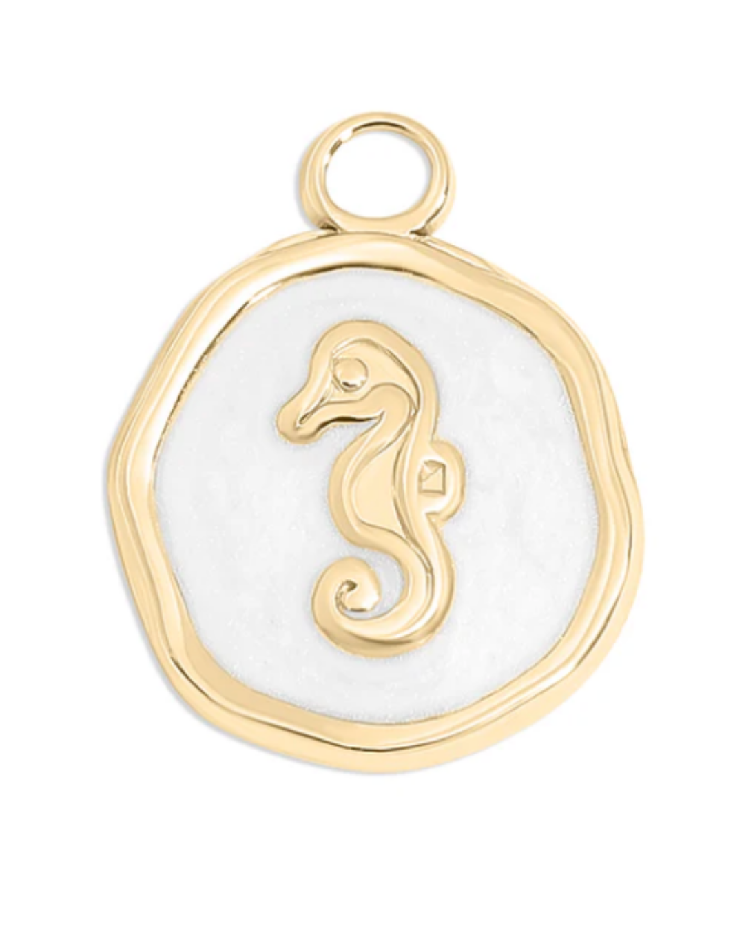 Seahorse Coin 18K Gold PVD Stainless Steel Charm/Pendant - Waterproof