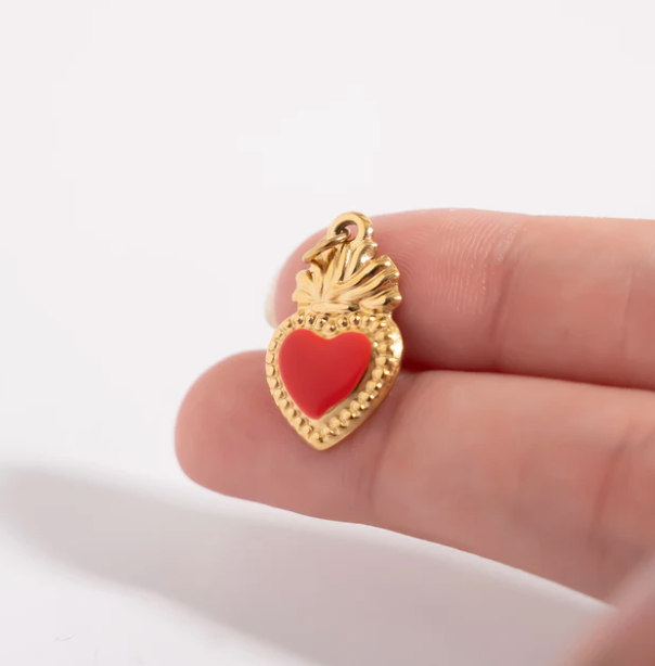 Red Heart 18K Gold Pvd Stainless Steel Charm