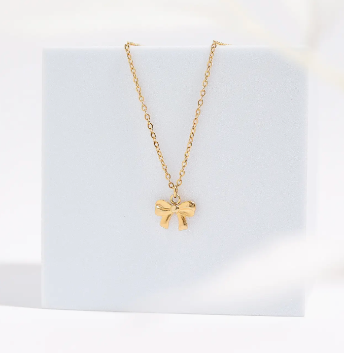 Ribbon Bow 18K Gold PVD Stainless Steel Charm