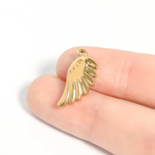 Stainless Steel Wing Charm