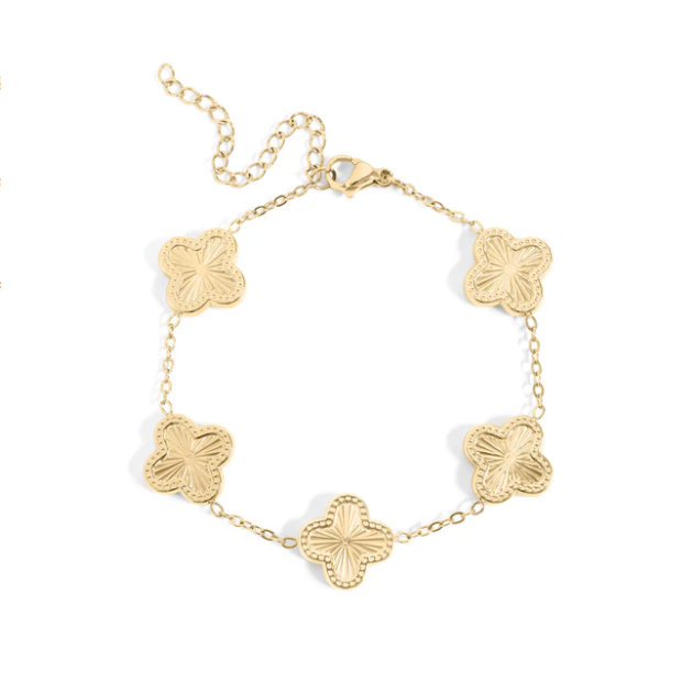 Lucky Girl Bracelet - 5 Clover Wrap Around