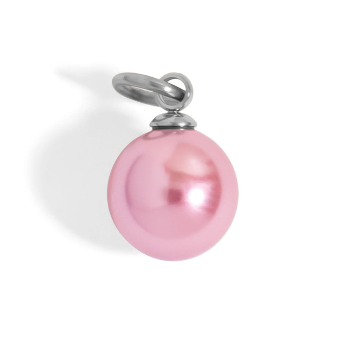 18K PVD Stainless Steel Pink Glass Pearl