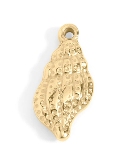 Cone Shell 18K Gold PVD Stainless Steel Charm/Pendant - Waterproof