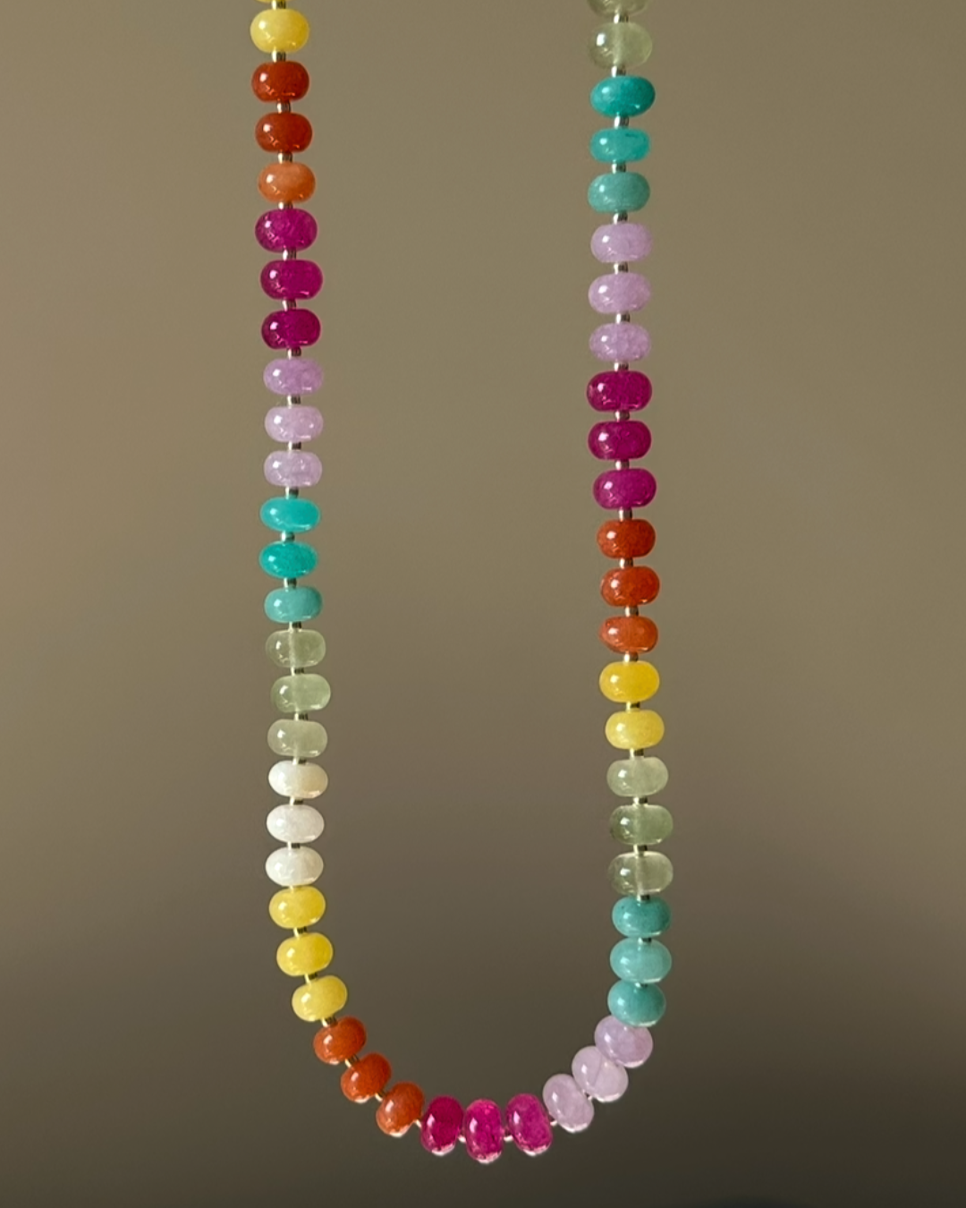 The Rainbow Rondelle Gemstone necklace