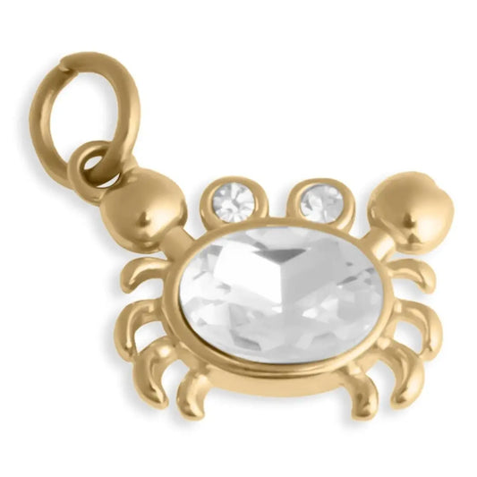 18K Gold Pvd Stainless Steel Stone Crab Charm