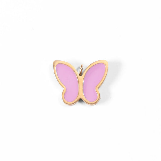 18K Gold PVD Stainless Steel Pink Butterfly Charms