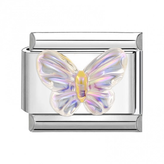 Iridescent 3D Stainless Steel Italian Charm