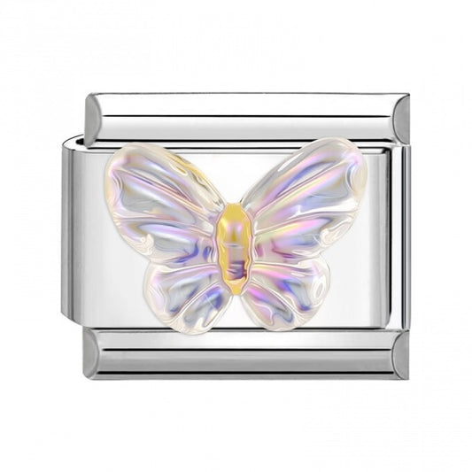 Iridescent 3D Stainless Steel Italian Charm