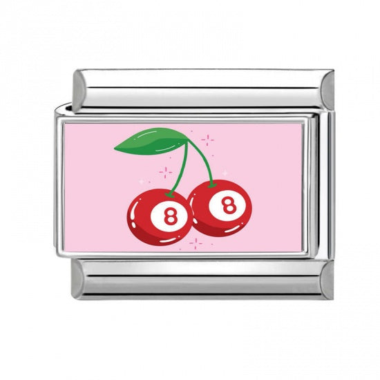8 Ball Cherry Stainless Steel Italian Charm