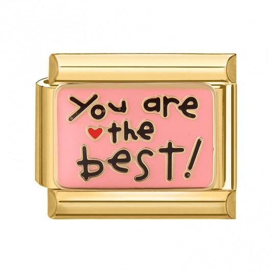 "You are the best!" Gold Plated Stainless Steel Italian Charm