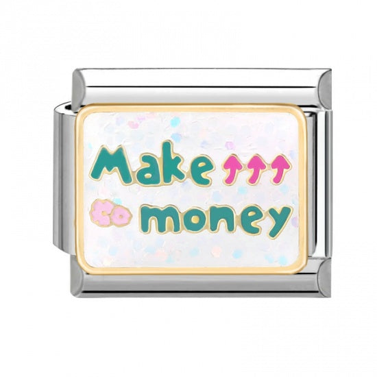 "Make Money" Stainless Steel Italian Charm