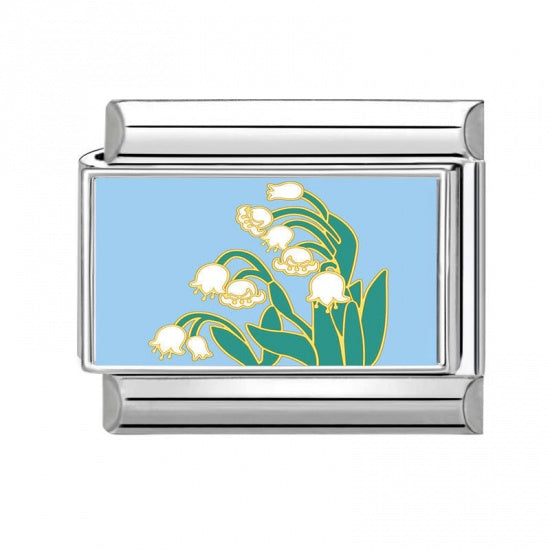 White Tulips Stainless steel Italian Charm