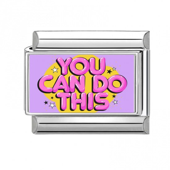 "You Can Do This" Stainless Steel Italian Charm