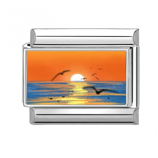 Beach Sunset Stainless Steel Italian Charm