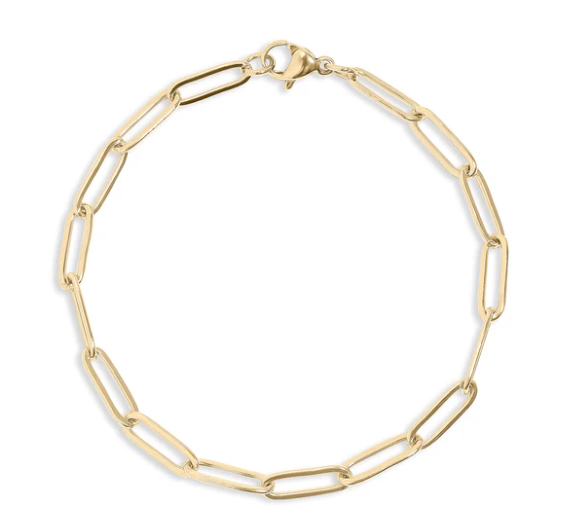 18K Gold PVD Stainless Steel Paperclip Chain Bracelet