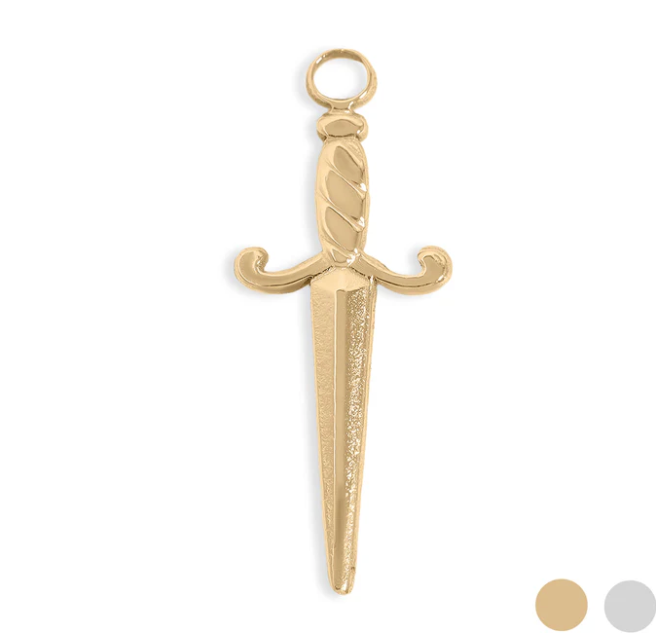 Sword/dagger 18K Gold PVD Stainless Steel Charm