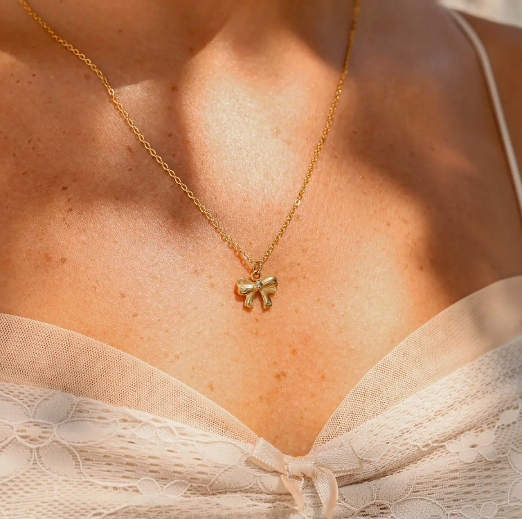 Ribbon Bow 18K Gold PVD Stainless Steel Charm