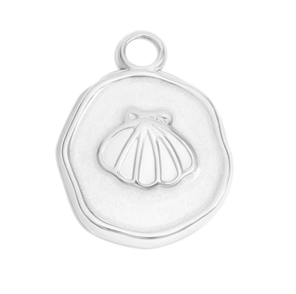 Stainless Steel Clam Coin Charm