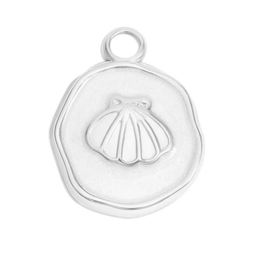 Stainless Steel Clam Coin Charm