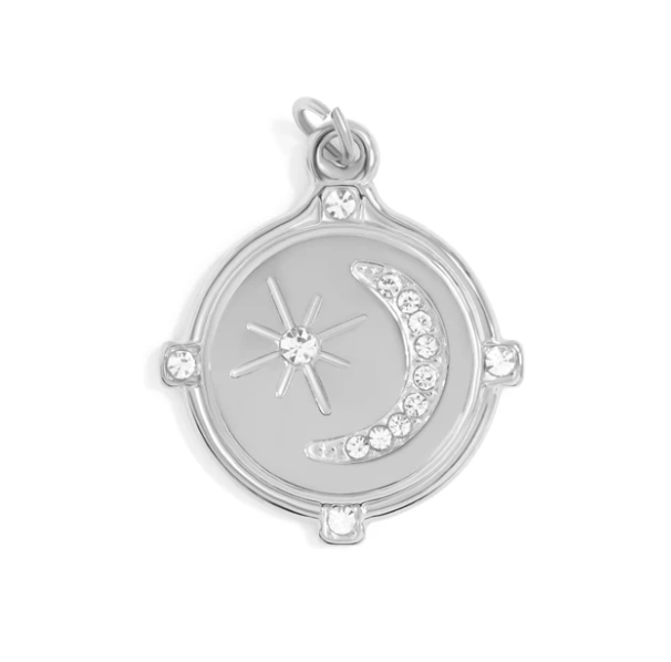 Stainless Steel Moon & Star Coin Charm