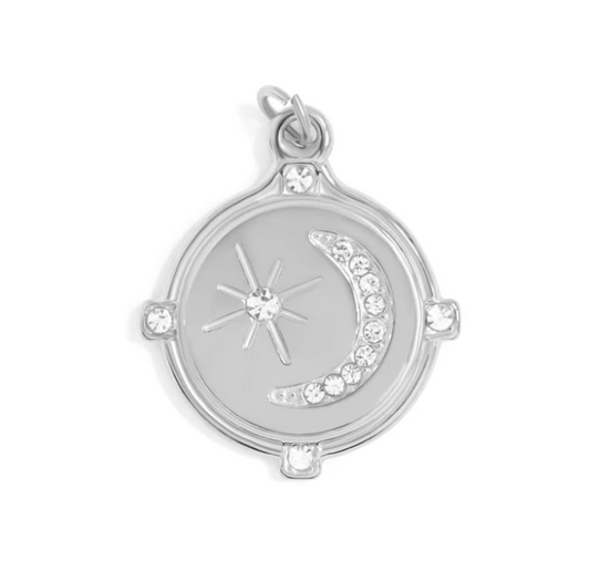 Stainless Steel Moon & Star Coin Charm