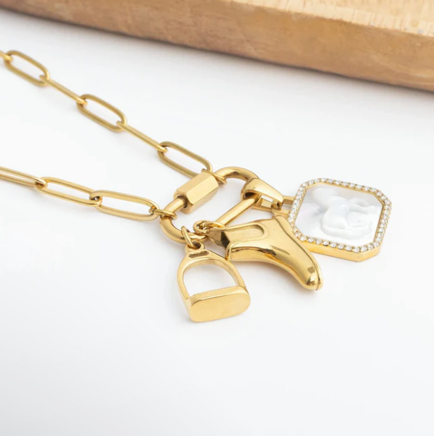 Equestrian Boots PVD Charm