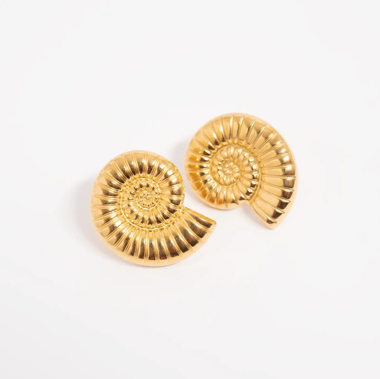 Spiral Shell PVD Earrings