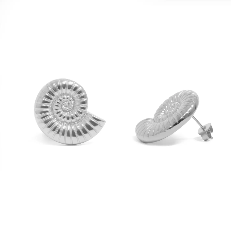 Spiral Shell PVD Earrings
