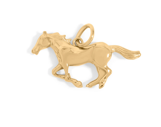 18K Gold PVD Stainless Steel Horse Charm