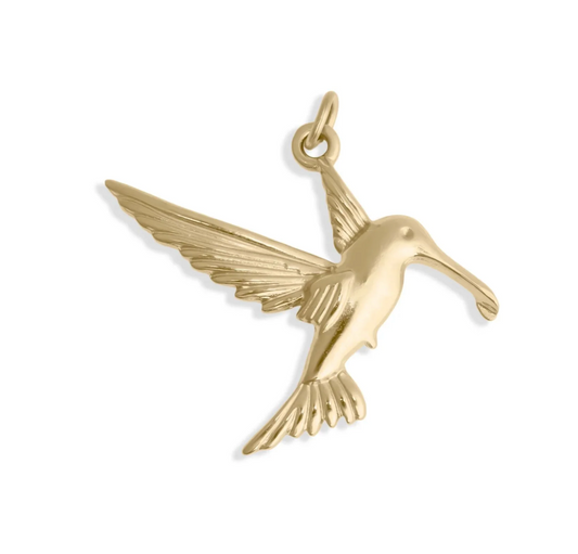 18K Gold PVD Stainless Steel Humming Bird Charm