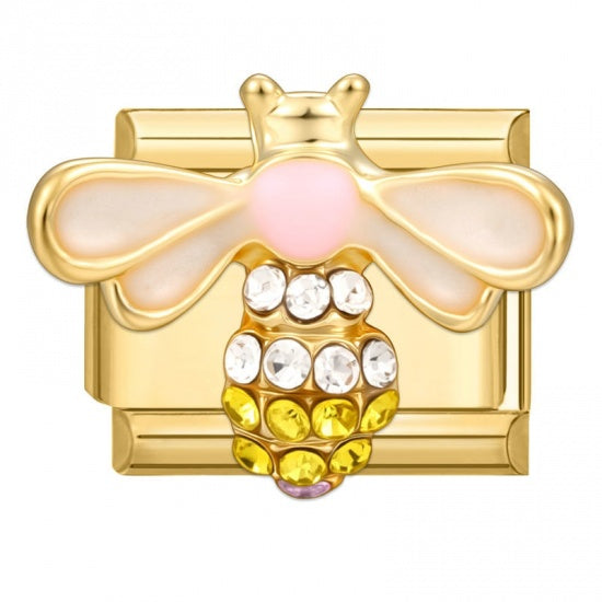 3D Bee Gold Plated Stainless Steel Italian Charm