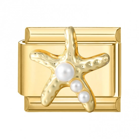 3D Starfish Gold Plated Italian Charm