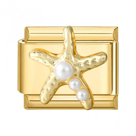 3D Starfish Gold Plated Italian Charm