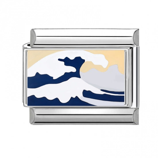 Wave Stainless Steel Italian Charm