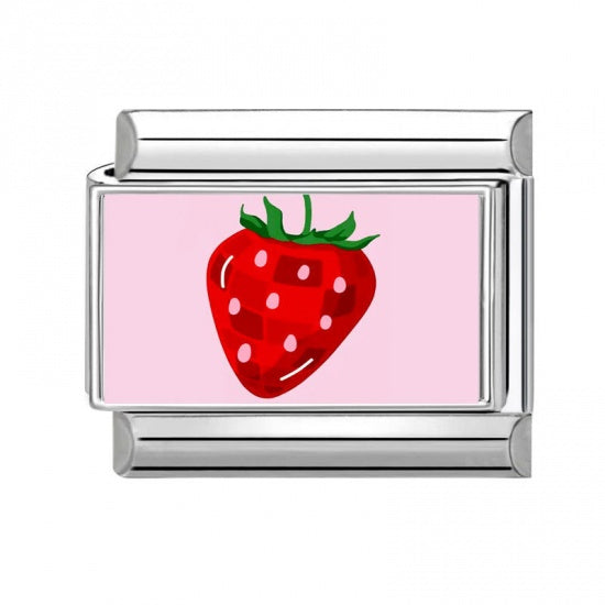Strawberry Stainless Steel Italian Charm