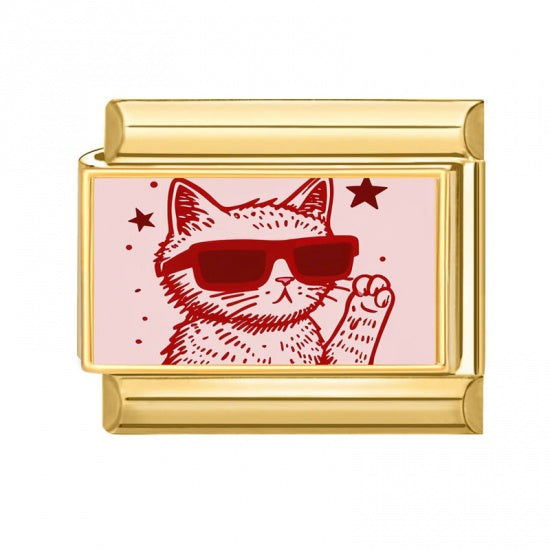 Cool Cat Stainless Steel Italian Charm