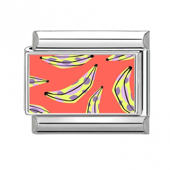 Banana Party Stainless Steel Italian Charm