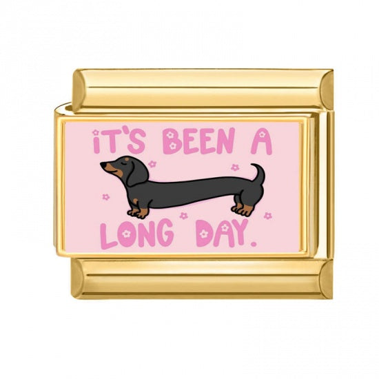 "Its Been A Long Day" Gold Plated Stainless Steel Italian Charm