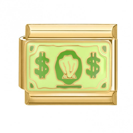 Spongebob Money Gold Plated Stainless Steel Italian Charm