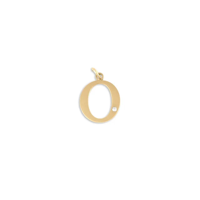 18K Gold PVD Stainless Steel Letter Crystal Charm