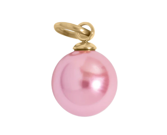 18K PVD Stainless Steel Pink Glass Pearl